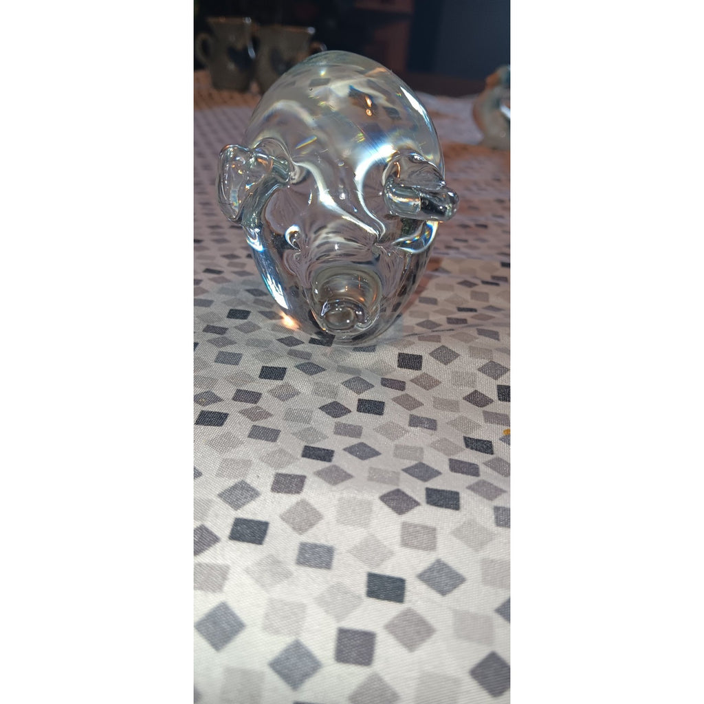 Clear Glass Pig Paper Weight